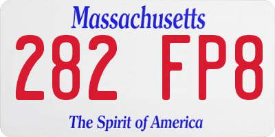 MA license plate 282FP8