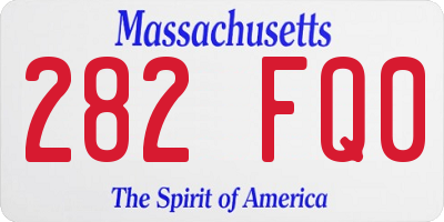 MA license plate 282FQ0
