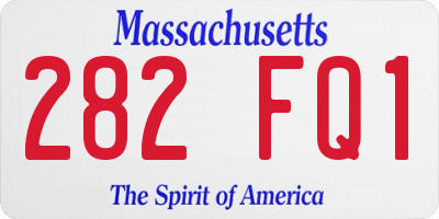 MA license plate 282FQ1