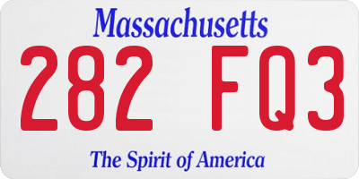MA license plate 282FQ3