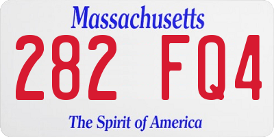 MA license plate 282FQ4