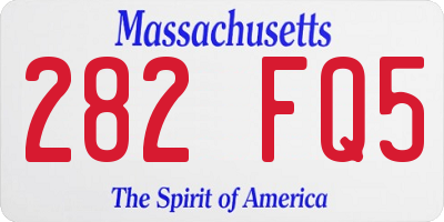 MA license plate 282FQ5