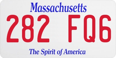 MA license plate 282FQ6