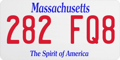 MA license plate 282FQ8