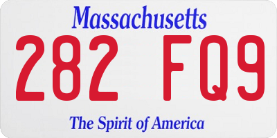 MA license plate 282FQ9