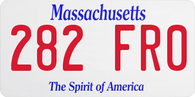 MA license plate 282FR0