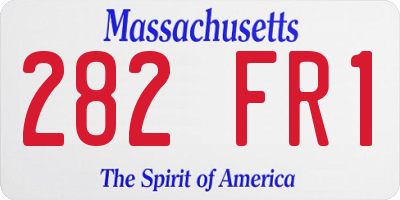 MA license plate 282FR1