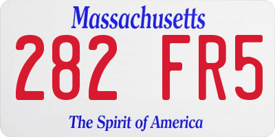 MA license plate 282FR5
