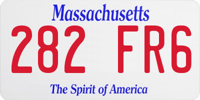 MA license plate 282FR6