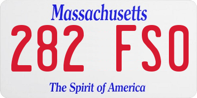 MA license plate 282FS0