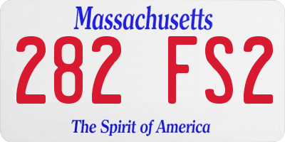 MA license plate 282FS2