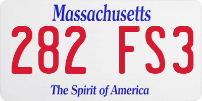 MA license plate 282FS3