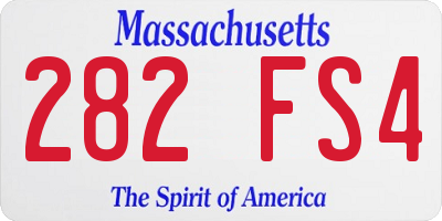MA license plate 282FS4