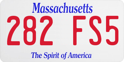 MA license plate 282FS5