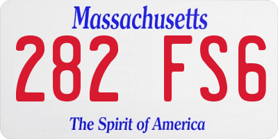 MA license plate 282FS6