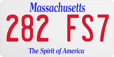 MA license plate 282FS7