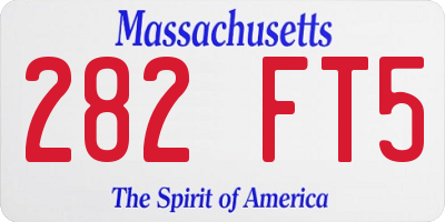 MA license plate 282FT5