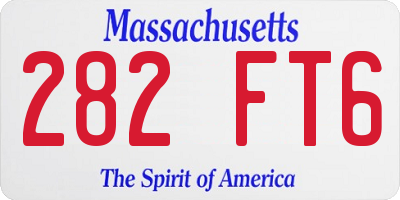 MA license plate 282FT6