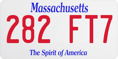 MA license plate 282FT7