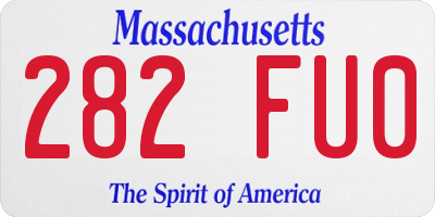 MA license plate 282FU0