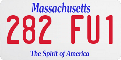 MA license plate 282FU1