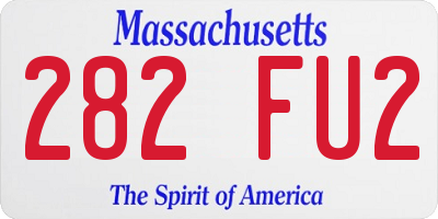MA license plate 282FU2