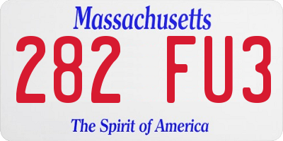 MA license plate 282FU3