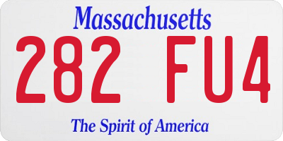 MA license plate 282FU4