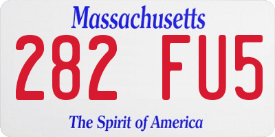 MA license plate 282FU5