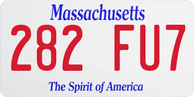 MA license plate 282FU7