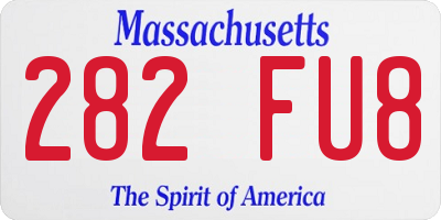 MA license plate 282FU8