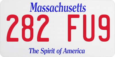 MA license plate 282FU9