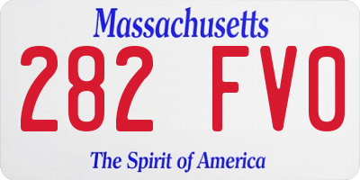 MA license plate 282FV0