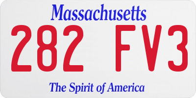 MA license plate 282FV3