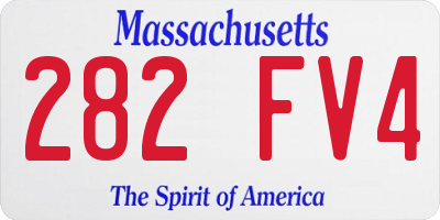 MA license plate 282FV4
