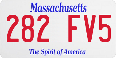 MA license plate 282FV5