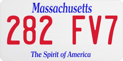 MA license plate 282FV7