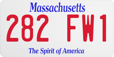 MA license plate 282FW1