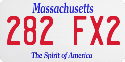 MA license plate 282FX2