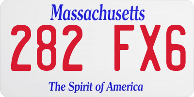 MA license plate 282FX6