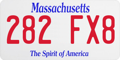 MA license plate 282FX8