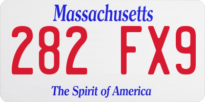 MA license plate 282FX9