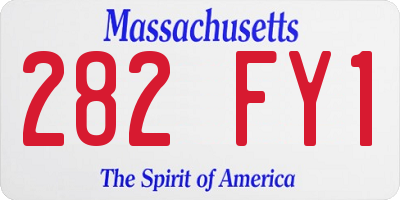 MA license plate 282FY1