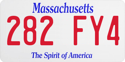 MA license plate 282FY4