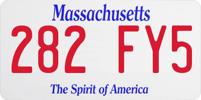 MA license plate 282FY5