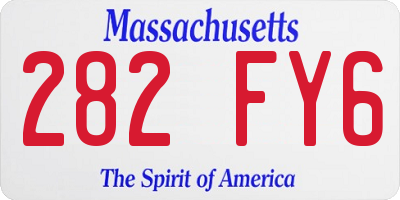 MA license plate 282FY6