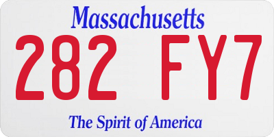 MA license plate 282FY7