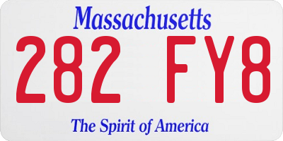 MA license plate 282FY8