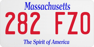 MA license plate 282FZ0
