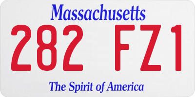MA license plate 282FZ1